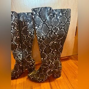 Comfort Colors Black and White Over the Knee Boots